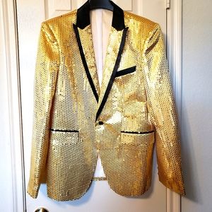 Lang Ku Gold Sequined Jacket NWOT